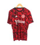 アディダス adidas Manchester United マンチェスターユナイテッド 23-24 プレシーズンマッチシャツ Tシャツ 半袖 クルーネック ストレッチ L 赤 レッド 黒 ブラック /BB