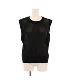 イエナ IENA 24SS メッシュニットベスト プルオーバー クルーネック ストレッチ ワンカラー F 黒 ブラック 24080900401010 /BB