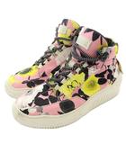 スニーカー 花柄 薔薇 ハイカット 37 白 ピンク /☆G