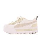 MAYZE PRM メイズプレミアム ローカットスニーカー 厚底 ロゴ US7 23.5cm 白 ホワイト 389858-01 /BB