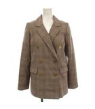 スナイデル SNIDEL 22AW Sustaina ダブル テーラードジャケット チェック柄 0 茶 ブラウン SWFJ224004 /☆G