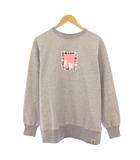 ハンティングワールド HUNTING WORLD スウェット トレーナー 長袖 クルーネック ストレッチ プリント L グレー タグ付き /BB