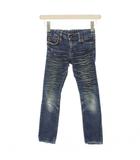 ヒステリックミニ Hysteric MINI デニム ジーンズ パンツ 120 青 ブルー ゼブラ柄 ダメージ加工 クラッシュ加工 スタッズ /AP