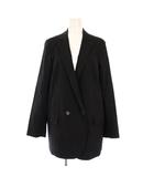 セオリー Theory テーラードジャケット アウター ダブル ストレッチ 麻 リネン 0 黒 ブラック /BB