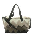 アディダス adidas × マリメッコ marimekko ショッパー デザインド トゥ ムーブ トレーニングバッグ ボストンバッグ ハンドバッグ ショルダーバッグ 総柄 ナイロン ベージュ 黒 ブラック /AN12