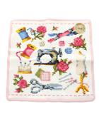 フェイラー FEILER ハンカチ ハンドタオル 総柄 花柄 コットン マルチカラー ピンク 白 ホワイト /AN36