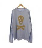 ロエベ LOEWE スウェット トレーナー プルオーバー 長袖 クルーネック スカル XL 水色 /BM