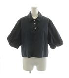 イエナ IENA 24SS パールボタンプルオーバーシャツ ブラウス 半袖 コットン 紺 ネイビー 24050900600020 /AN36