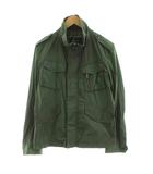 バーバリーブラックレーベル BURBERRY BLACK LABEL ミリタリージャケット ブルゾン ジップアップ ナイロン M 緑 グリーン D1F12-314-76 /KU