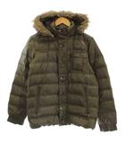 アディダス adidas ダウンジャケット フード パーカー ファー S カーキ JD1042 /☆G