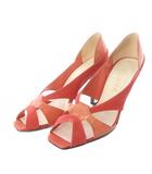 ダイアナ DIANA パンプス ハイヒール レザー 24cm オレンジ /YO16