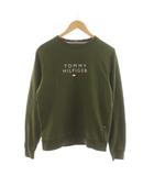 トミーヒルフィガー TOMMY HILFIGER ロゴトレーナー スウェット 長袖 S 緑 グリーン 刺繍 MW0MW17694 /RR