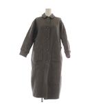 オードリーアンドジョンワッド Audrey and john wad ステンカラーコート ロング ウール M グレー H9204 /AU
