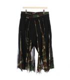 ジュンヤワタナベ JUNYA WATANABE AD2021 フレアスカート ロング 迷彩 カモフラ 切替 ウール M 緑 黒 JH-S004 /BM