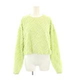 カットジャガードプルオーバー ニット カットソー 長袖 ショート丈 36 黄緑 イエローグリーン 62N34-462-71 /HN