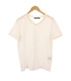 Tシャツ 半袖 Vネック 無地 ワンカラー ストレッチ L 白 ホワイト /BB