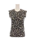 ジルサンダー JIL SANDER ノースリーブ ニット カットソー パンジープリント 花柄 シルク混 XS グレー ベージュ イエロー JDC665S /YM