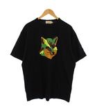 メゾンキツネ MAISON KITSUNE Big Neon Fox Oversized T-Shirts Tシャツ カットソー 半袖 クルーネック プリント M 黒 FU00158KJ0010 /BM