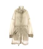  ダンスキン DANSKIN ナイロンジャケット ミドル丈 薄手 ジップアップ フード L ベージュ /BB