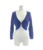 サボイ SAVOY カーディガン M 青 ブルー 長袖 Vネック 刺繍 /AP