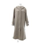 スローブ イエナ SLOBE IENA ダブルフェイスフード コート ロング 比翼ボタン 36 ベージュ /YJ