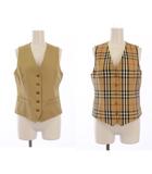 バーバリーズ Burberrys ヴィンテージ リバーシブル ベスト ジャケット ノバチェック M ベージュ FY003-039 /BM