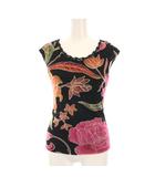 ヴィヴィアンタム VIVIENNE TAM カットソー ノースリーブ 花柄 総柄 1 黒 ブラック マルチカラー 015-111407 /YM