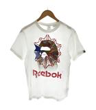 リーボック Reebok × アベイシングエイプ A BATHING APE Tシャツ カットソー ロゴ プリント 半袖 S 白 ホワイト AE3674 /AN39