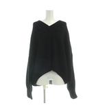 アパルトモン ドゥーズィエムクラス L'Appartement DEUXIEME CLASSE TWINS FLORENCE ニット セーター 長袖 カットソー S 黒 ブラック Vネック 20-080-570-0025-1-0 /AP