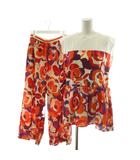 グレースコンチネンタル GRACE CONTINENTAL ペイントカラープリントトップ ワイドパンツ セットアップ イージーパンツ 総柄 36 オレンジ 赤 レッド 紫 パープル 0124242113 0124211113 /AN21