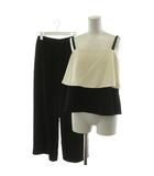 ダイアグラム グレースコンチネンタル Diagram GRACE CONTINENTAL 24SS キャミセットワイドパンツ セットアップ キャミソール バイカラー 36 黒 ブラック 白 ホワイト 0324217046 /AN17