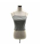 ノーブル NOBLE リブニットキャミソール ショート丈 無地 ライトグレー /SY37