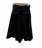 ルルロジェッタ ルールロジェット leur logette フレアスカート ロング丈 ビジュー フェイクパール 1 黒 ブラック /SM10