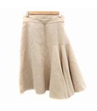 ルルロジェッタ ルールロジェット leur logette フレアスカート ミモレ丈 レース 切替 ウール 1 S くすみピンク /HO20