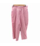 ルルロジェッタ ルールロジェット leur logette ワイドテーパードパンツ 七分丈 ハイウエスト 麻 リネン 1 S ピンク /HO23