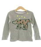 ミナペルホネン mina perhonen 子供服 Tシャツ カットソー プリント 長袖 110cm グレー RA8481P /HN