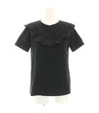 ルルロジェッタ ルールロジェット leur logette カットソー Tシャツ 半袖 レース フリル 1 黒 ブラック P-0178 /HN