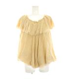 ルルロジェッタ ルールロジェット leur logette フリルカラーブラウス シャツ プルオーバー 絹 シルク バルーン レース フレンチスリーブ 2 ベージュ 03126 /HN