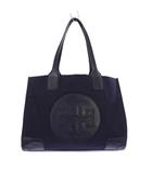 トリーバーチ TORY BURCH エラ トートバッグ ハンドバッグ ロゴ ナイロン レザー 切替 ワンカラー 紺 ネイビー /BB