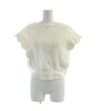 ルルロジェッタ ルールロジェット leur logette カットソー トップス フレンチスリーブ 1 白 ホワイト スカラップ袖 /AP