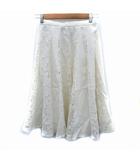 ルルロジェッタ ルールロジェット leur logette フレアスカート ミモレ丈 レース 切替 1 白 ホワイト /SM15