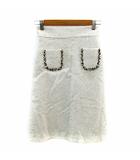 ルルロジェッタ ルールロジェット leur logette フレアスカート ミモレ丈 ツイード 1 白 ホワイト /SY18