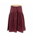 シンプリシテェ Simplicite フレアスカート ロング丈 マキシ丈 無地 切替 バーガンディ /SY19