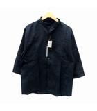 タカQ タカキュー TAKA-Q カジュアルシャツ 七分袖 無地 XL 紺 ネイビー /HO42