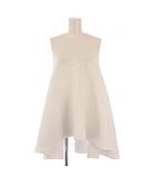 ヨーコチャン YOKO CHAN Aラインフレンチスリーブカットソー チュニック丈 ノースリーブ クルーネック 切替 38 白 ホワイト YCT-220-031 /BB