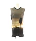 エムエムシックス メゾンマルジェラ MM6 Maison Margiela マルタンマルジェラ タンクトップ チュニック丈 総柄 S 黒 ブラック グレー S32NL0029 /YT