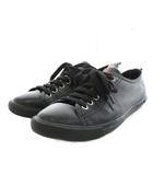 プラダスポーツ PRADA SPORT スニーカー シューズ レースアップ レザー 38 黒 ブラック 5811 /AN18