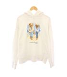 ポロ バイ ラルフローレン Polo by Ralph Lauren Ralph & Ricky ベアフリースフーディ プルオーバーパーカー スウェット 長袖 プリント 裏起毛 ウォッシュ加工 XL 白 ホワイト /BB