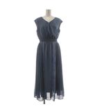 ジルスチュアート JILL STUART カラードレス ノースリーブワンピース FR 青 ブルー プリーツ レース フレア ロング /RR