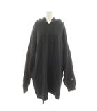 チャンピオン CHAMPION ×FRAY I.D ルーズフードワンピース ひざ丈 スウェット M 黒 ブラック CWSP106 /RR